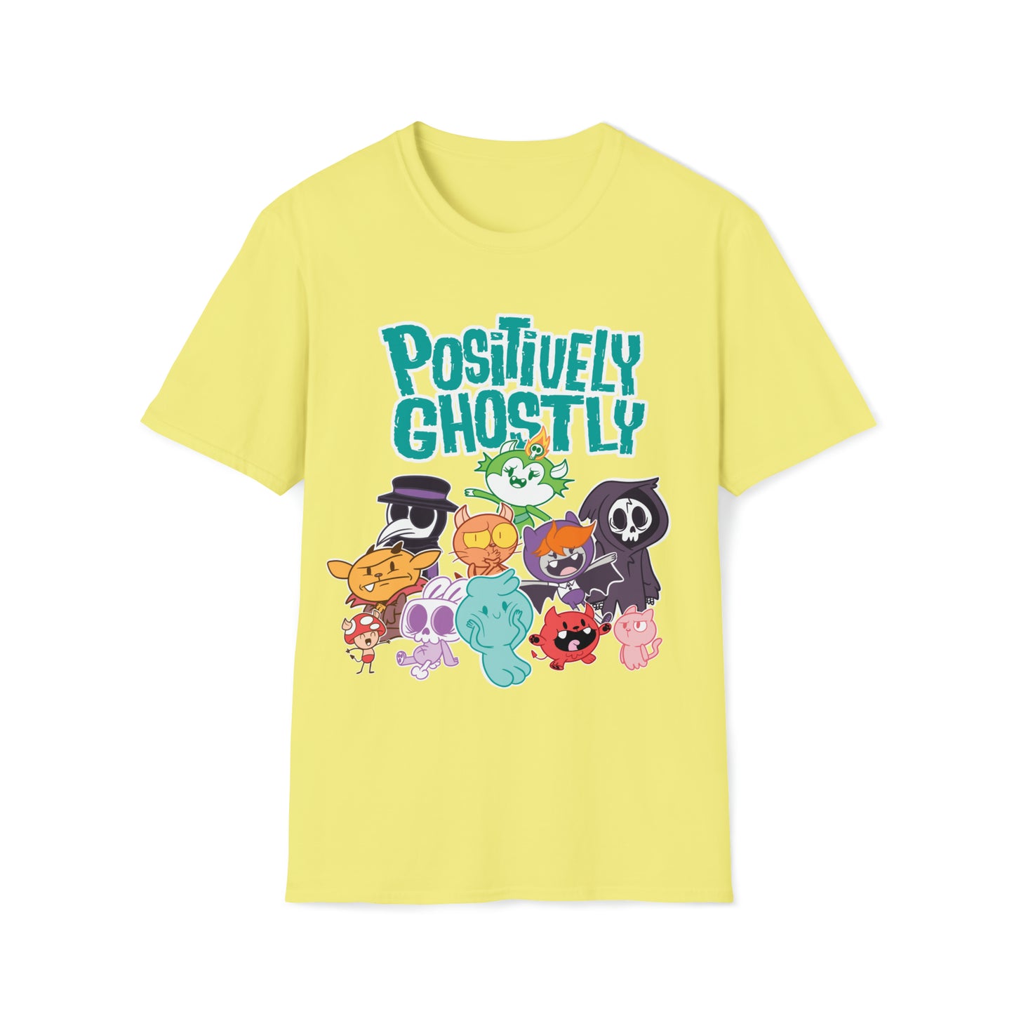 Positively Ghostly - Character Group - Unisex Softstyle T-Shirt